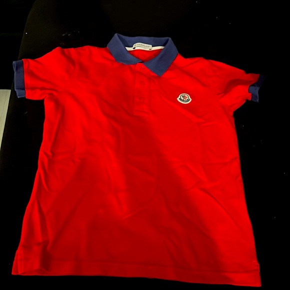 MONCLERPIQUÉ COTTON POLO SHIRT W/ LOGO PATCH